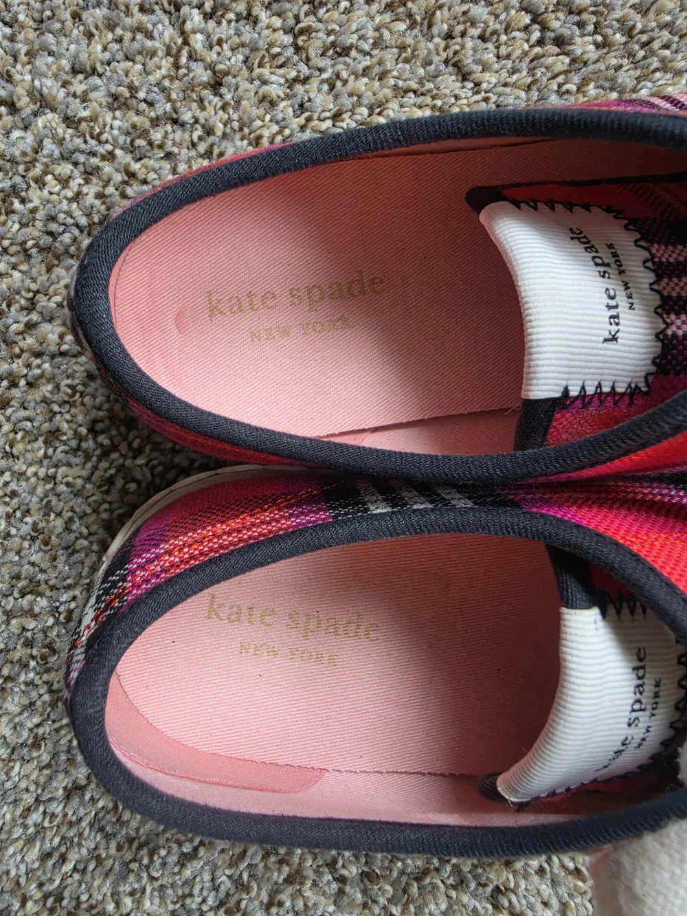 kate spade Pink Plaid Low-Top Sneakers